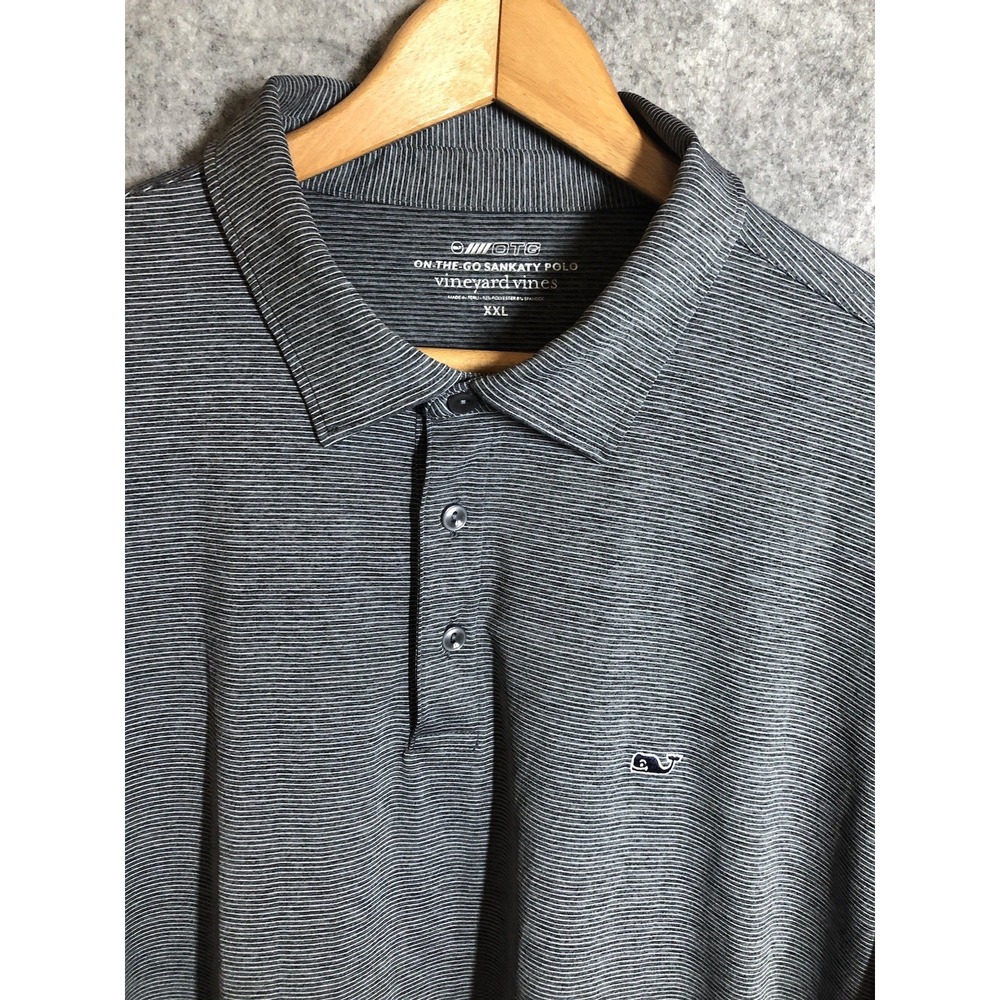 Vineyard Vines Shirt Mens 2XL Gray Polo Sankaty On-The-Go Golf Casual Classic